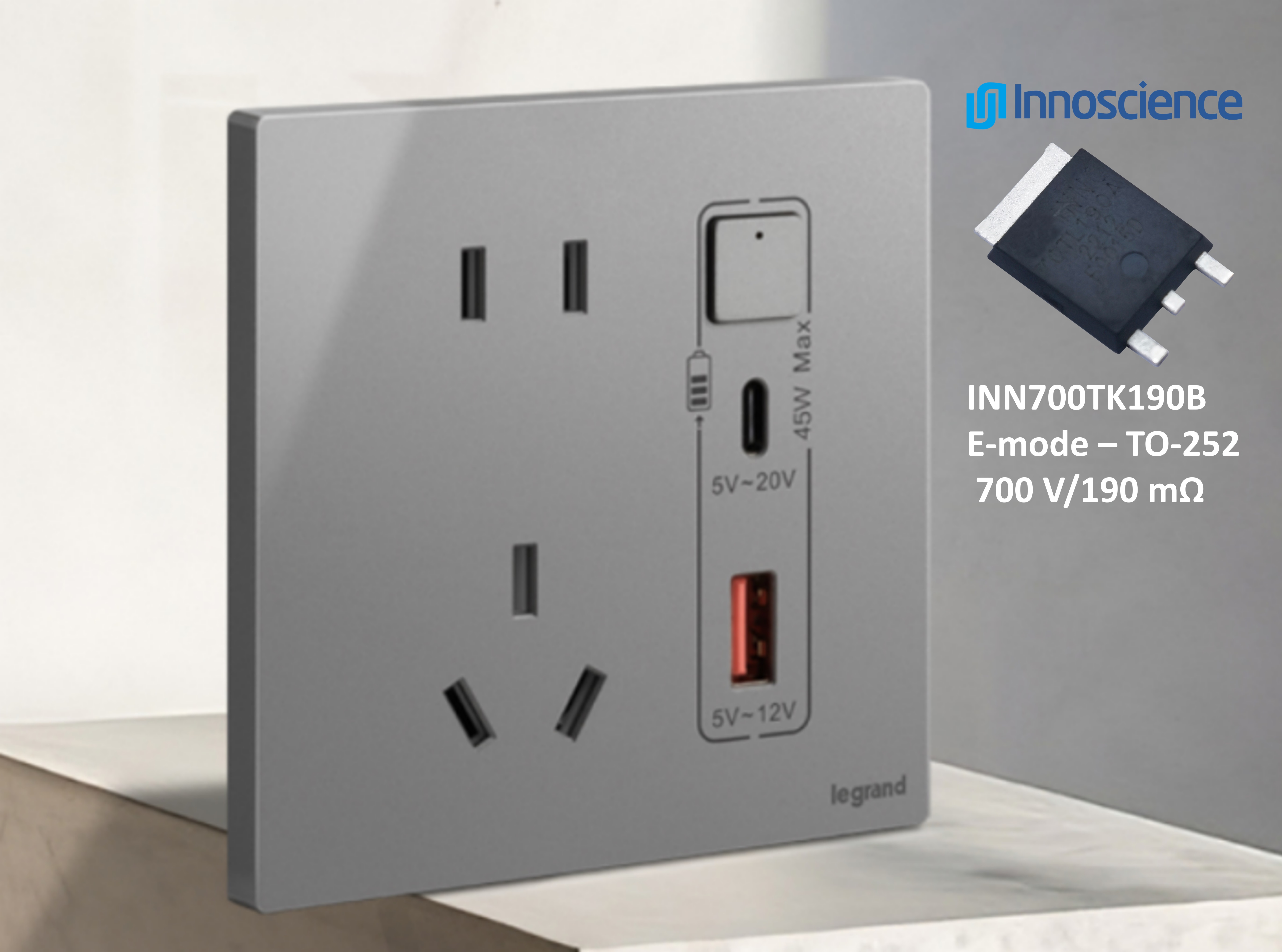 Legrand Selects Innoscience GaN ICs to Deliver Highest Output Power in Wall Sockets